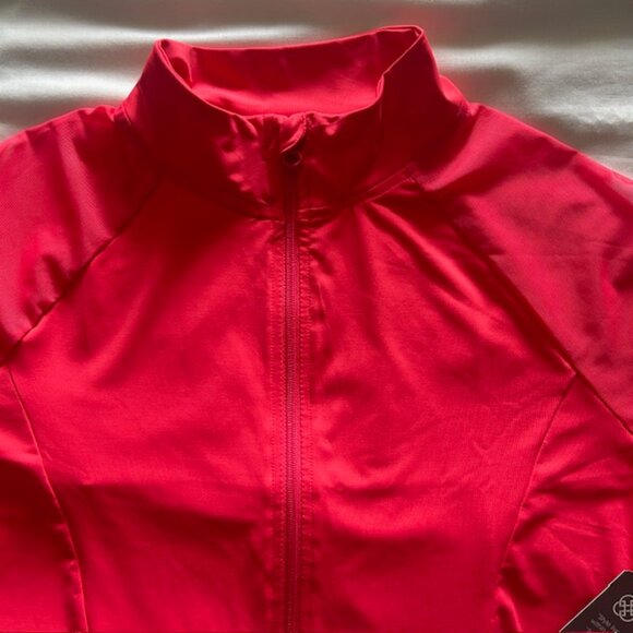 daisy fuentes Ladies Fit Athletic Top Large Full Zip Sheer Shoulders Back NWT - Picture 3 of 11